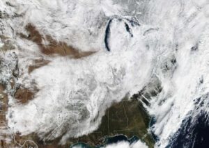Aerial view of clouds over the United States