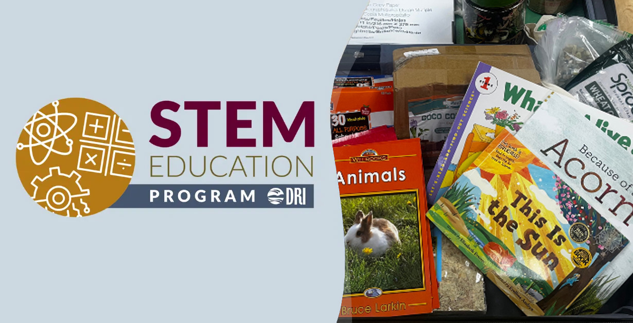 STEM ed Ecosystems Explorers STEM Education Program Logo with image of books and STEAM materials.